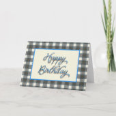 Stewart Blue Tartan Birthday Kaart (Voorkant)
