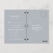 Stewart Blue Tartan Trouwantwoord Briefkaart (Achterkant)