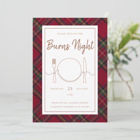 Stewart Burns Night Invitation Kaart (Staand voorkant)