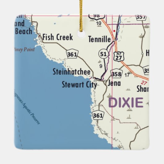 Stewart City Florida Map Keramisch Ornament (Achterkant)