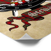 Stewart Clan badge & Tartan 8,5x11 Poster (Hoek)