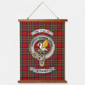 Stewart Clan Badge & Tartan Hangend Wandkleed (Voorkant)
