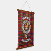 Stewart Clan Badge & Tartan Hangend Wandkleed (Gebogen)