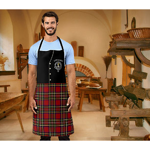 Stewart Clan Badge & Tartan Kilt Apron Schort