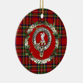 Stewart Clan Badge & Tartan Personalized Xmas Keramisch Ornament (Rechts)