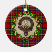Stewart Clan Badge & Tartan Persoonlijke mas Keramisch Ornament (Voorkant)