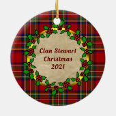 Stewart Clan Badge & Tartan Persoonlijke mas Keramisch Ornament (Achterkant)