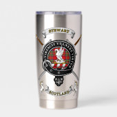 Stewart Clan Badge Tartan & Swords Geïsoleerde Drinkbeker (Achterkant)