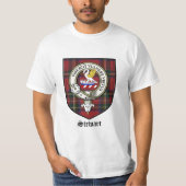 Stewart Clan Crest Badge Tartan T-shirt (Voorkant)