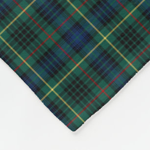 Stewart Clan Dark Green en Blue Hunting Tartan Fleece Deken