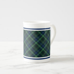 Stewart Clan jacht Tartan Green en Blue Pset Porselein Kop