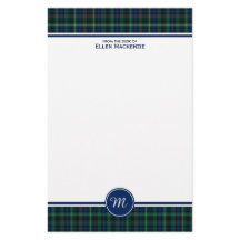 Stewart Clan Jacht Tartan Groen Plaid Monogram