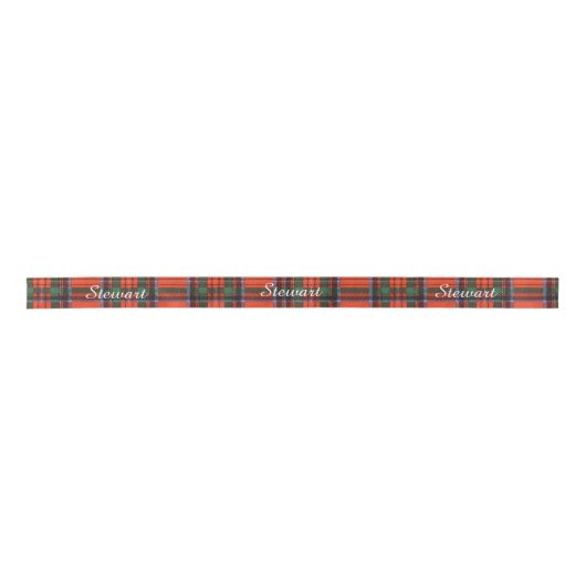 Stewart clan Pset Scottish tartan Satijnen Lint (Voorkant)