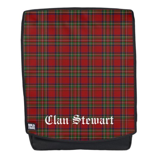 Stewart Clan Tartan Plaid Rugtassen (Voorkant)