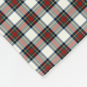 Stewart Clan White en Red Formal Dress Tartan Fleece Deken