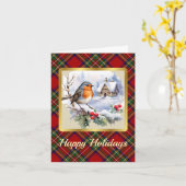 Stewart Crest & Tartan w/Robin Gepersonaliseerde X Kaart (Gele Bloem)