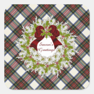 Stewart Dress Modern Original Scottish Tartan Vierkante Sticker