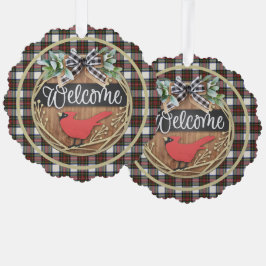 Stewart Dress Modern Scottish Tartan Kerstmis Ornament Kaart