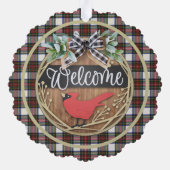 Stewart Dress Modern Scottish Tartan Kerstmis Ornament Kaart (Achterkant)