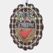 Stewart Dress Modern Scottish Tartan Kerstmis Ornament Kaart (Links)