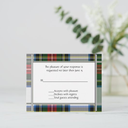 Stewart Dress PlegWedding RSVP-kaart RSVP Kaartje (Staand voorkant)