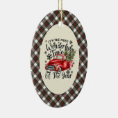 Stewart Dress  Tartan Most Wonderful Time Christma Keramisch Ornament (Rechts)