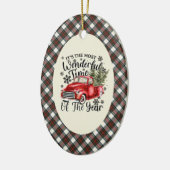 Stewart Dress  Tartan Most Wonderful Time Christma Keramisch Ornament (Links)