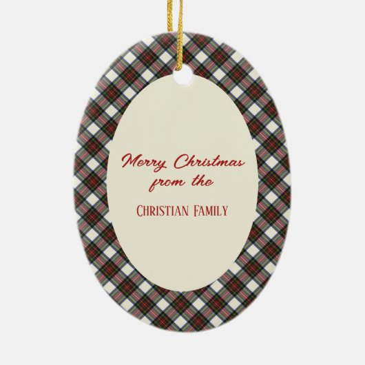 Stewart Dress  Tartan Most Wonderful Time Christma Keramisch Ornament (Achterkant)