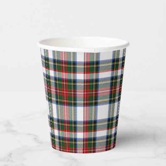 Stewart Dress Tartan Pset Paper Cups Papieren Bekers (Rechts)