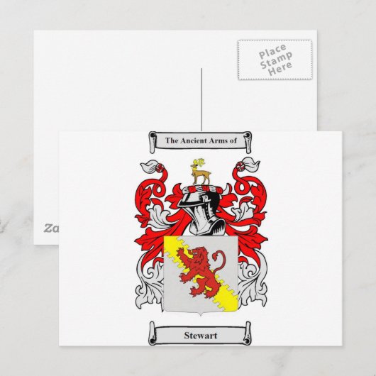 Stewart (Engels) Wapenstaart Briefkaart (Voorkant / Achterkant)