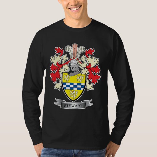 Stewart Family Crest Coat of Arms T-shirt (Voorkant)