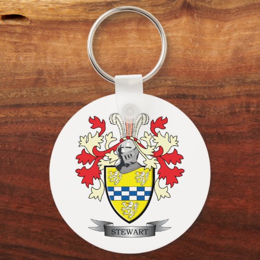 Stewart Family Crest Coat. Sleutelhanger (Voorkant)
