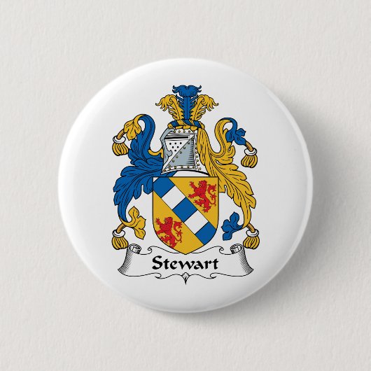 Stewart Family Crest Ronde Button 5,7 Cm (Voorkant)