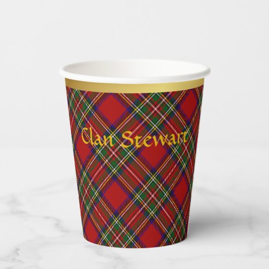 Stewart gepersonaliseerde Tartan kerst Papieren Bekers (Achterkant)