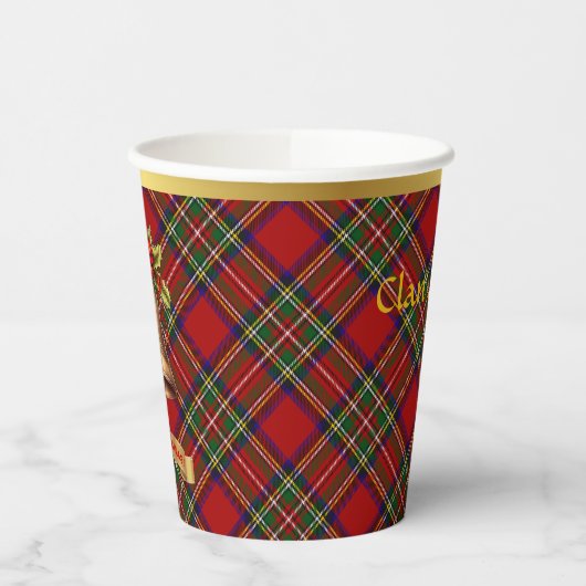 Stewart gepersonaliseerde Tartan kerst Papieren Bekers (Links)