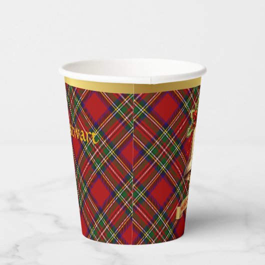 Stewart gepersonaliseerde Tartan kerst Papieren Bekers (Rechts)
