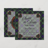 Stewart Hunting Scottish clan tartan - Pset Save The Date (Voorkant / Achterkant)