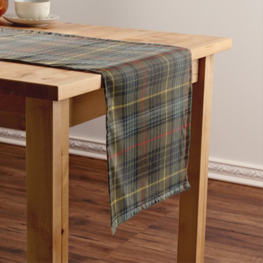 Stewart Hunting Weathered Tartan Pset Pattern Korte Tafelloper (Voorbeeld)