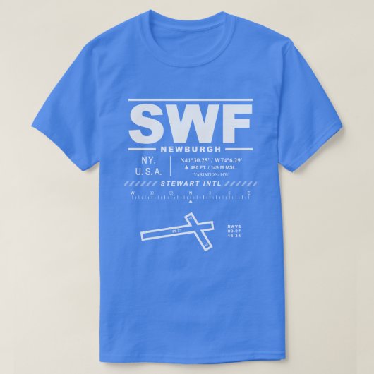 Stewart International Airport SWF Tee Shirt (Design voorkant)