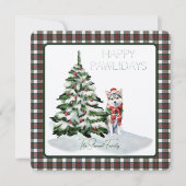 Stewart Jurk Modern Tartan Happy Pawholidays Hond (Voorkant)