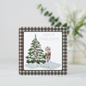 Stewart Jurk Modern Tartan Happy Pawholidays Hond (Staand voorkant)