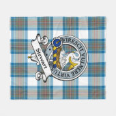 Stewart Muted Blue Clan badge Tartan Fleece Deken (Voorkant (Horizontaal))