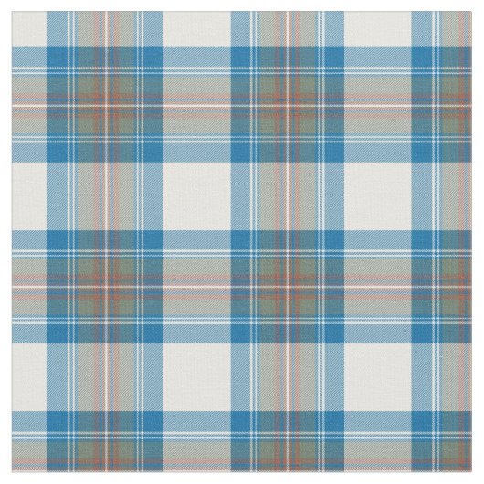 Stewart Muted Blue Tartan Stof (Close Up)