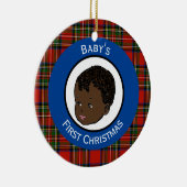 Stewart Pset Black Baby's eerste Kerstmis Keramisch Ornament (Rechts)
