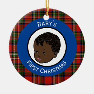 Stewart Pset Black Baby's eerste Kerstmis Keramisch Ornament