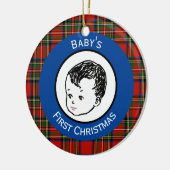 Stewart Pset Black Hair Baby's eerste Kerstmis Keramisch Ornament (Links)
