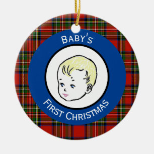 Stewart Pset Blonde Hair Baby's eerste Kerstmis Keramisch Ornament