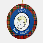Stewart Pset Blonde Hair Baby's eerste Kerstmis Keramisch Ornament (Links)