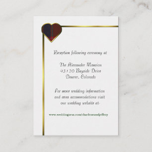 Stewart Red Pset Heart Wedding Enclosure Informatiekaartje