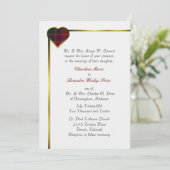 Stewart Red Pset Heart Wedding Kaart (Staand voorkant)